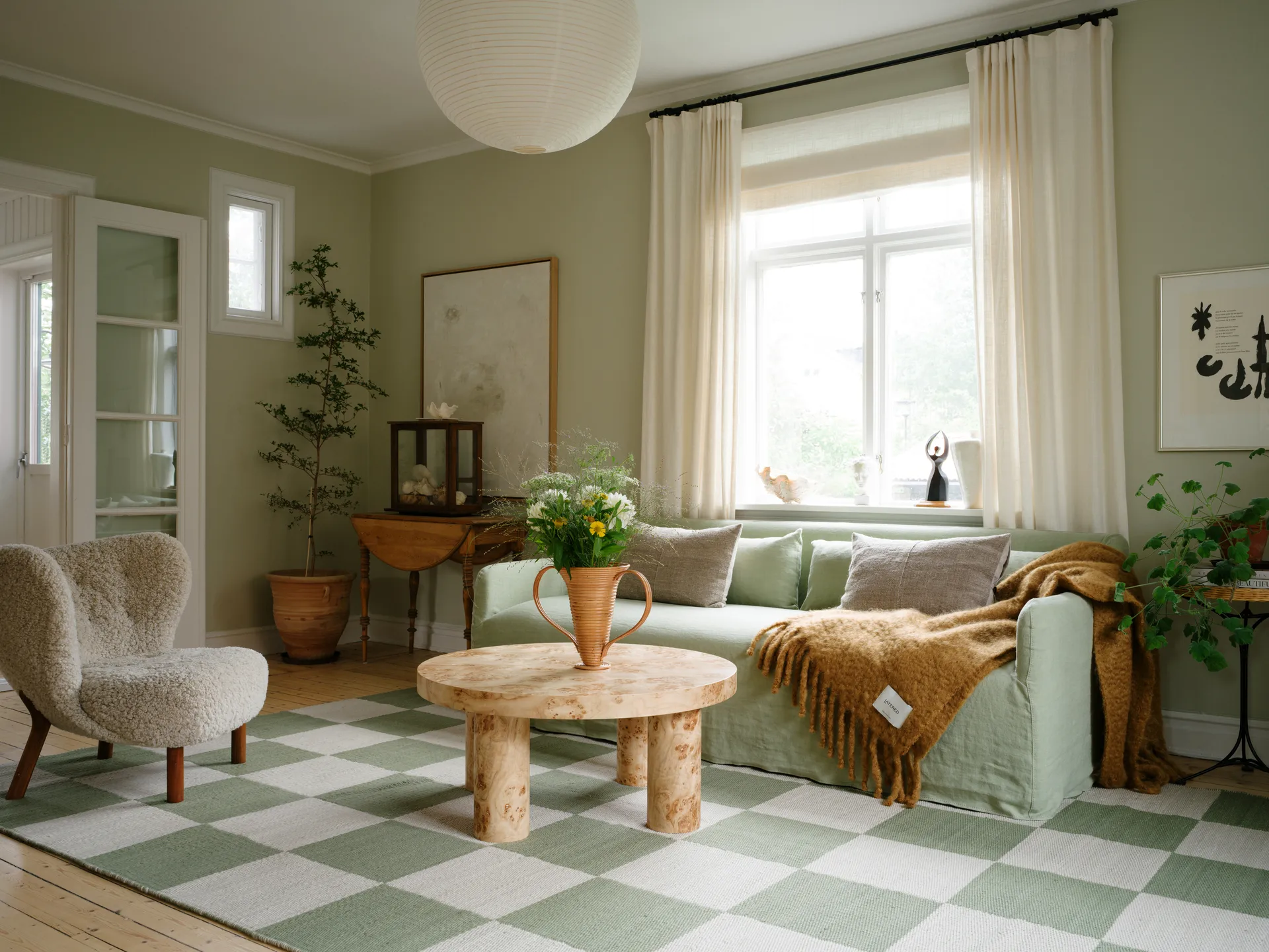 Chess ullteppe, Sage, 140x200 cm Layered