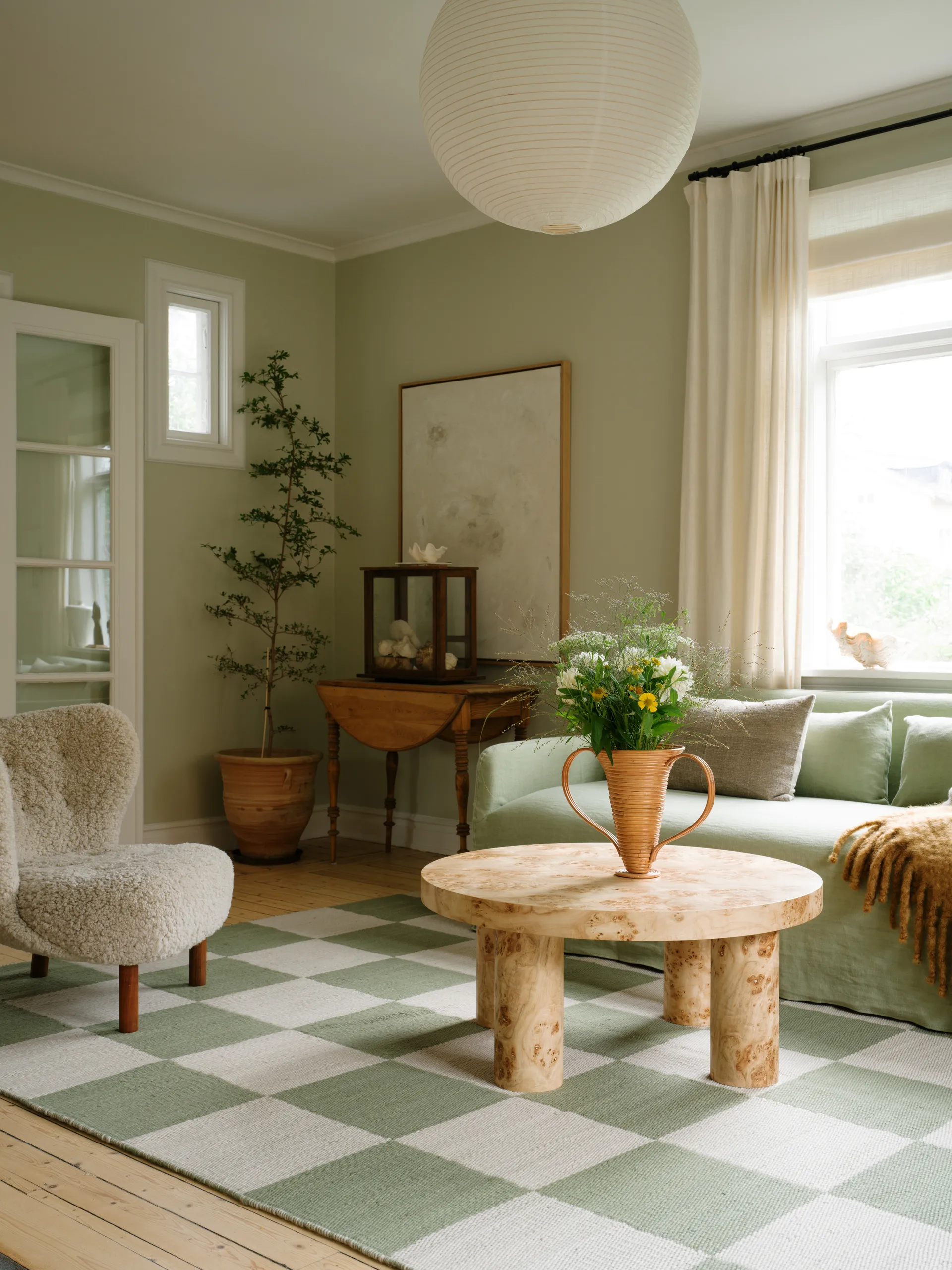 Chess ullteppe, Sage, 200x300 cm Layered