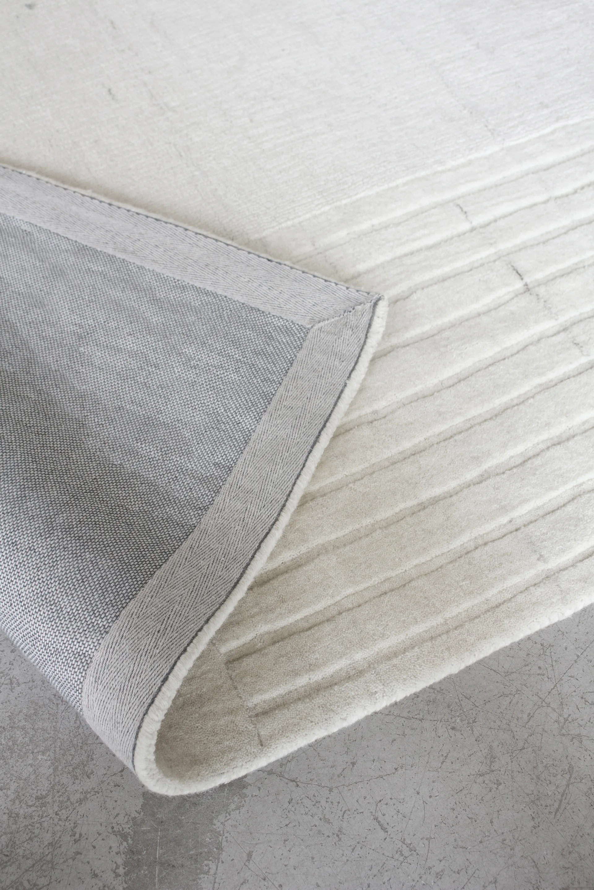 Circular ullteppe 220 x 350 cm, Bone white Layered