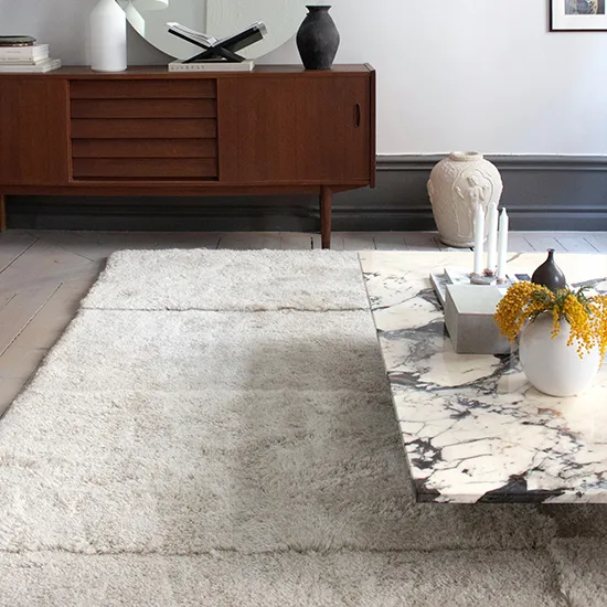 Levels teppe 250 x 350 cm, Bone White Layered