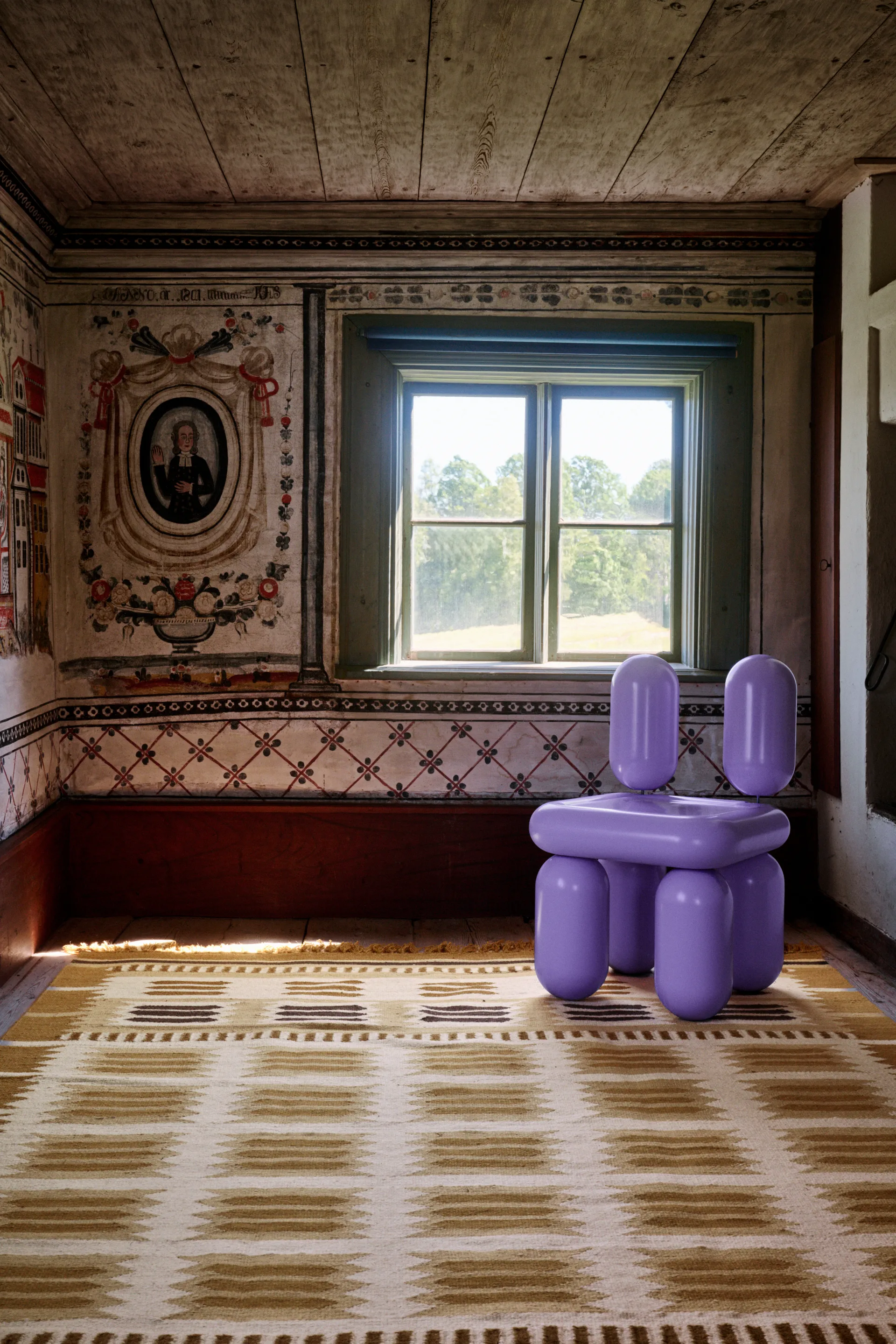 Röllakan Hilma ullteppe, Marigold, 180x270 cm Layered