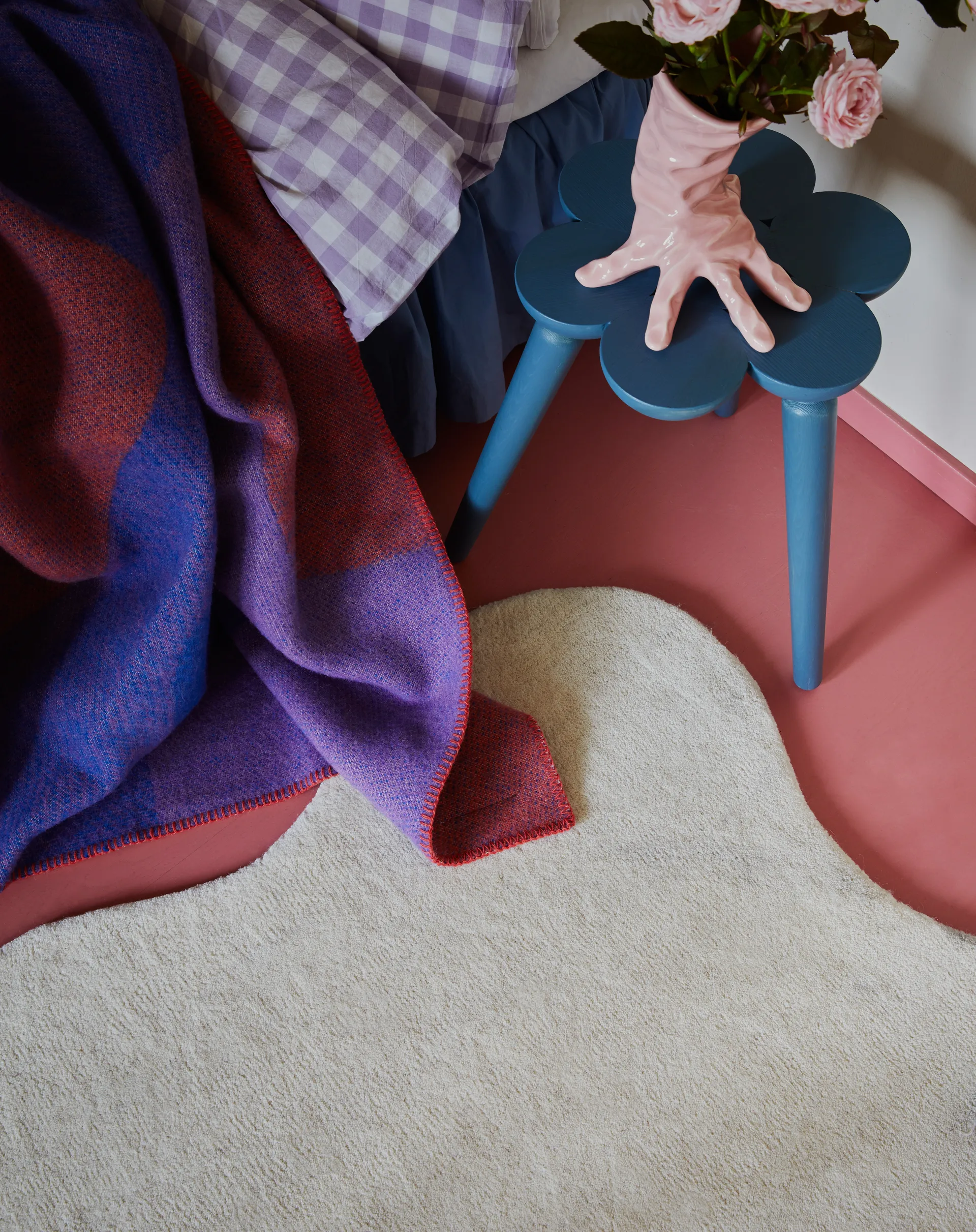 Scallop ullteppe 160 x 230 cm, Bone white Layered