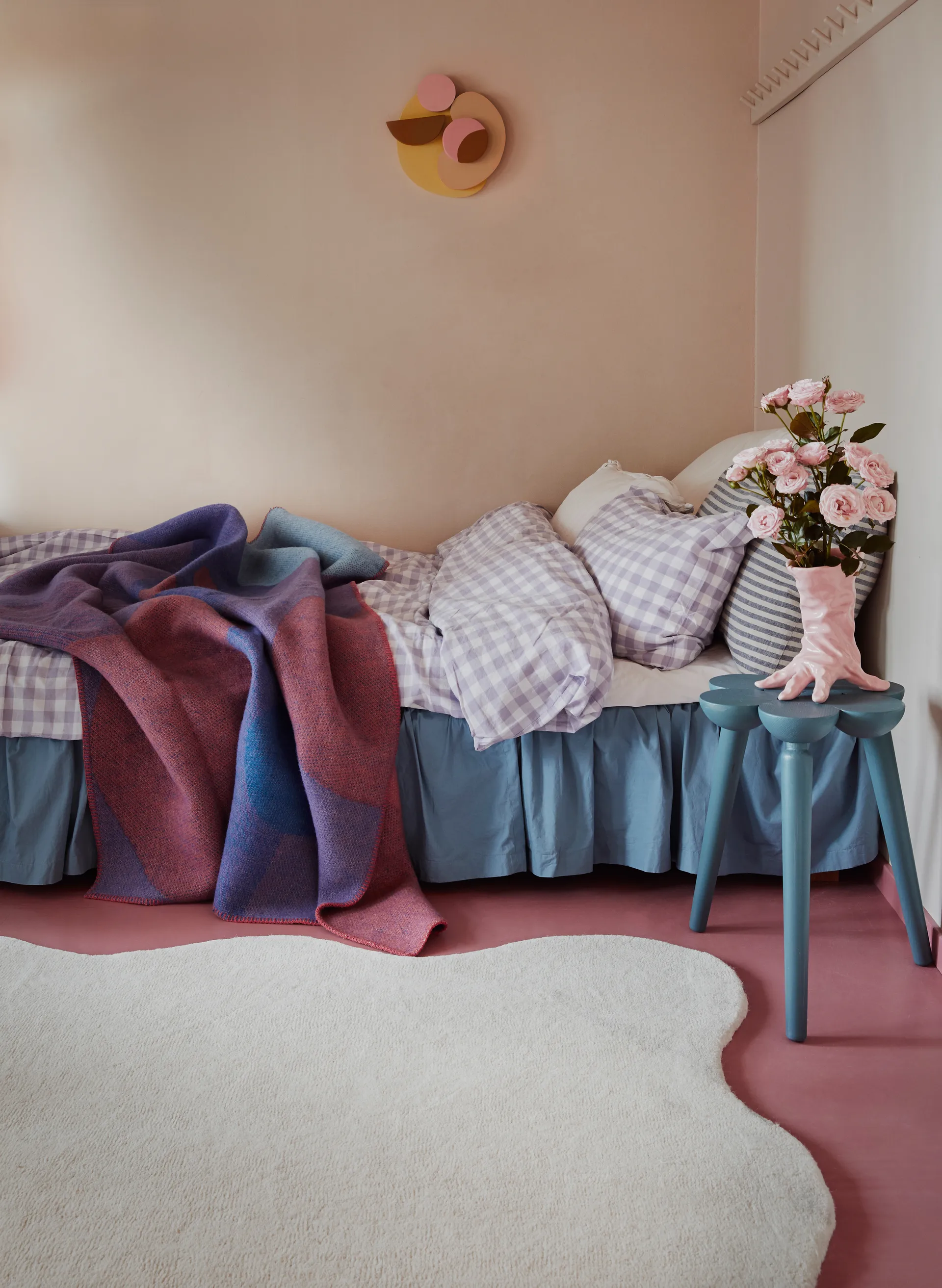 Scallop ullteppe 180 x 270 cm, Bone white Layered