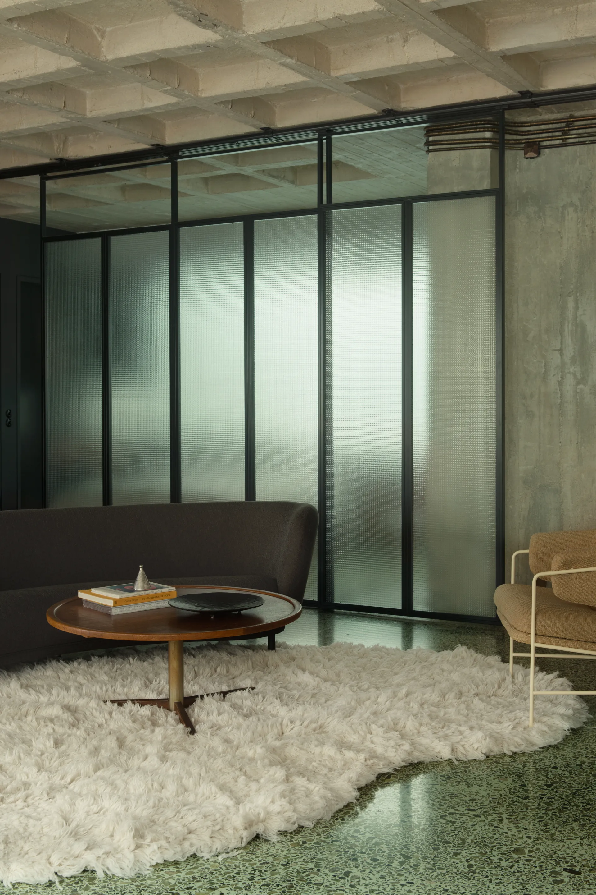 Shaggy gulvteppe 250x350 cm, Bone white Layered