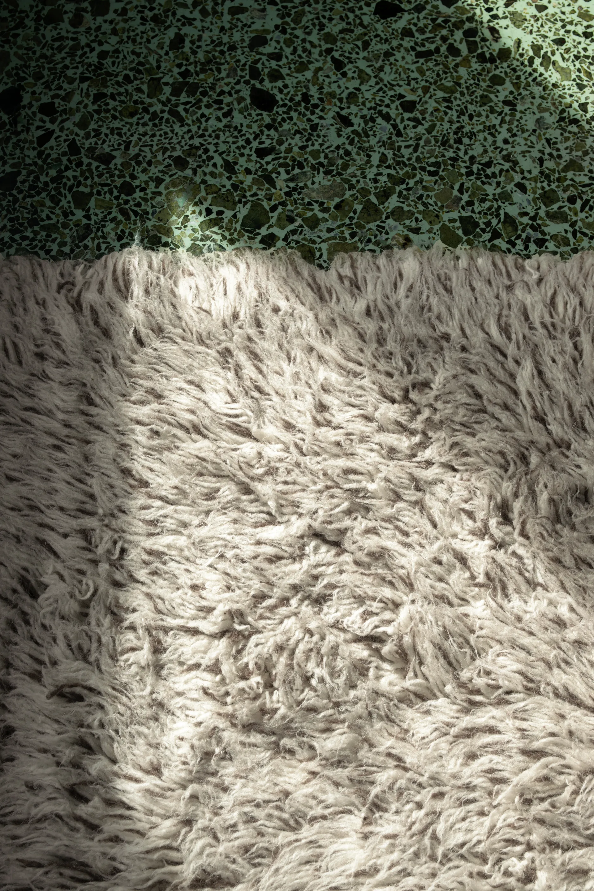Shaggy gulvteppe 250x350 cm, Mocha melange Layered