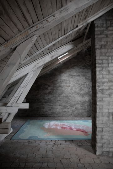 Shell mønstret ullteppe - Blue, pink, 250 x 350 cm - Layered