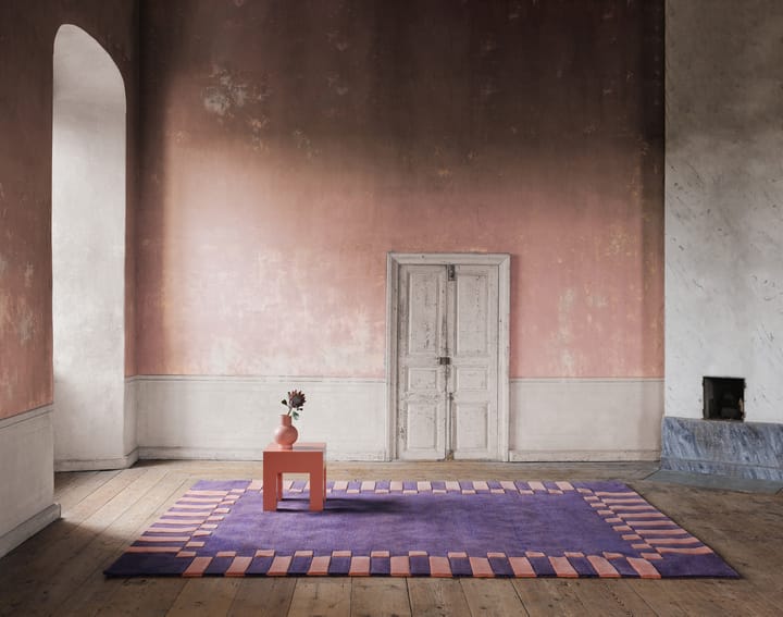 Teklan Frame ullteppe, Cobalt salmon 180x270 cm Layered