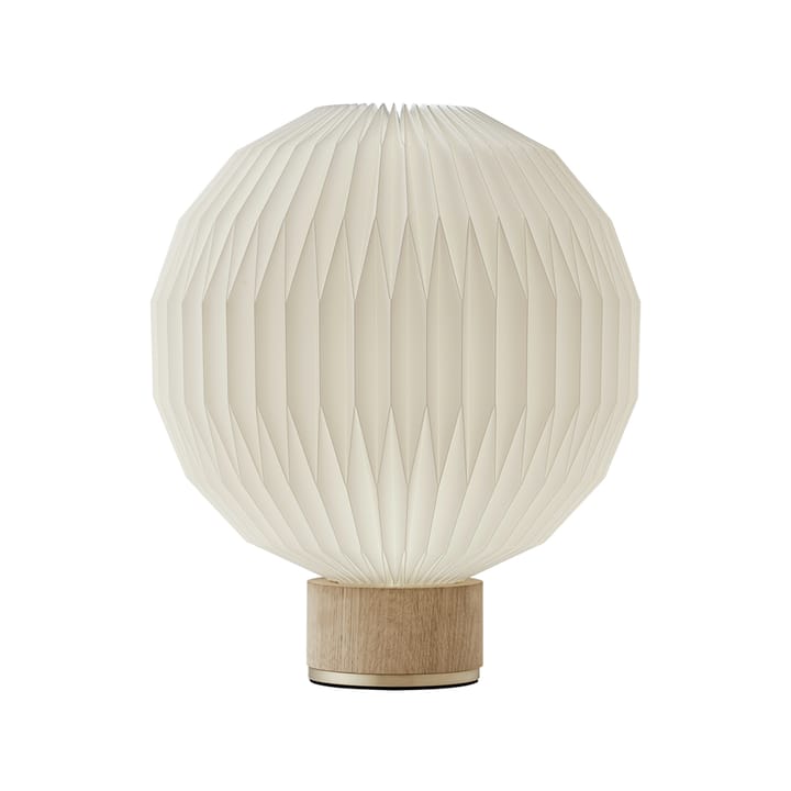 375 bordlampe - hvit, medium-pappskjerm, lampefot i eik - Le Klint