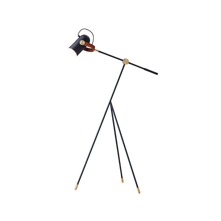 Carronade gulvlampe - svart/valnøtt, leselampe, alu./messing - Le Klint