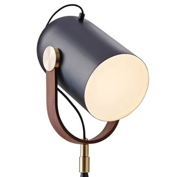 Carronade gulvlampe - svart/valnøtt, leselampe, alu./messing - Le Klint