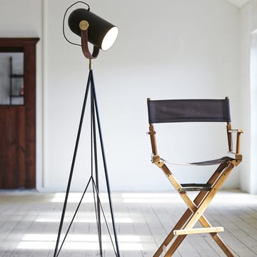 Carronade gulvlampe - svart/valnøtt, leselampe, alu./messing - Le Klint