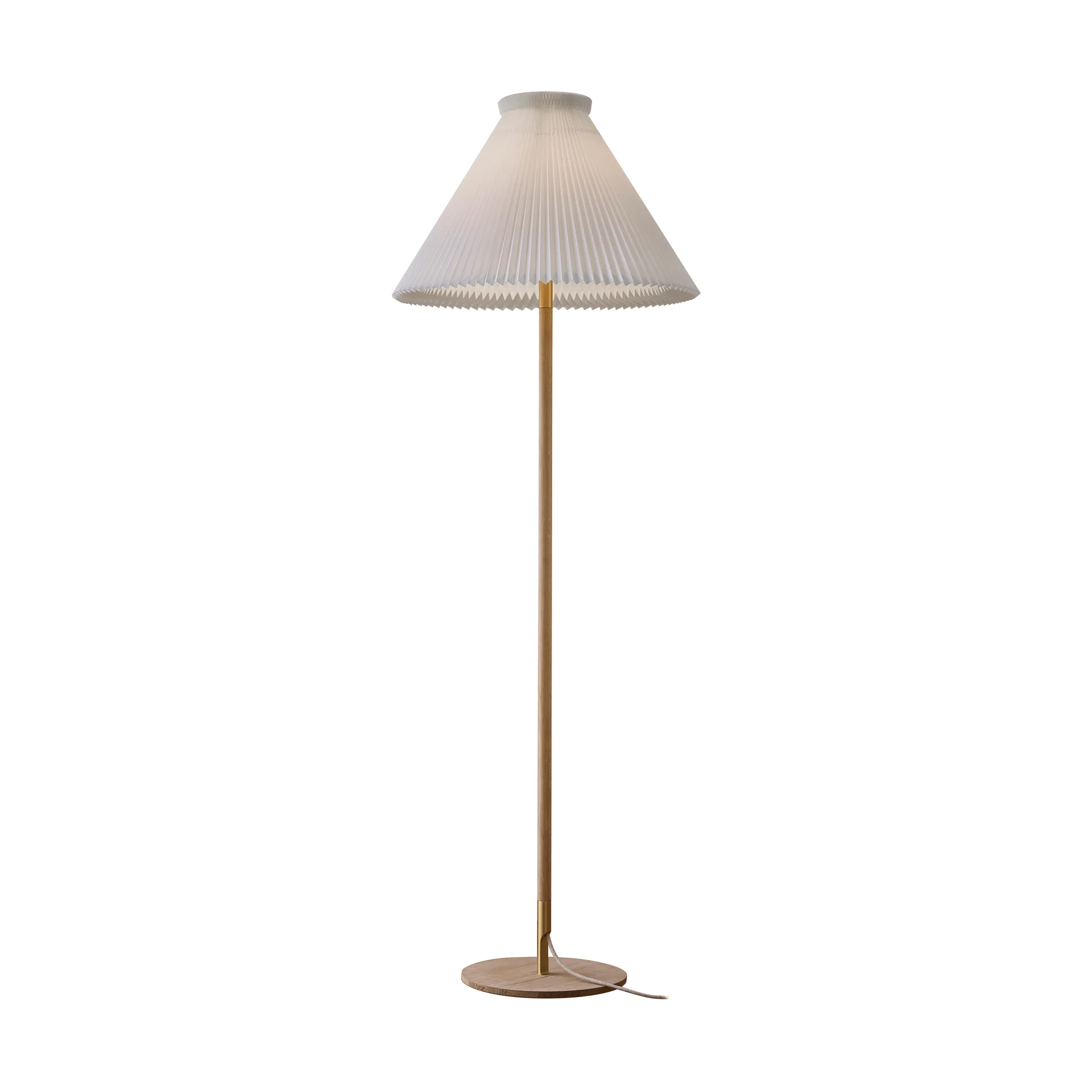 LK80 gulvlampe 160 cm, Light oak-brass Le Klint