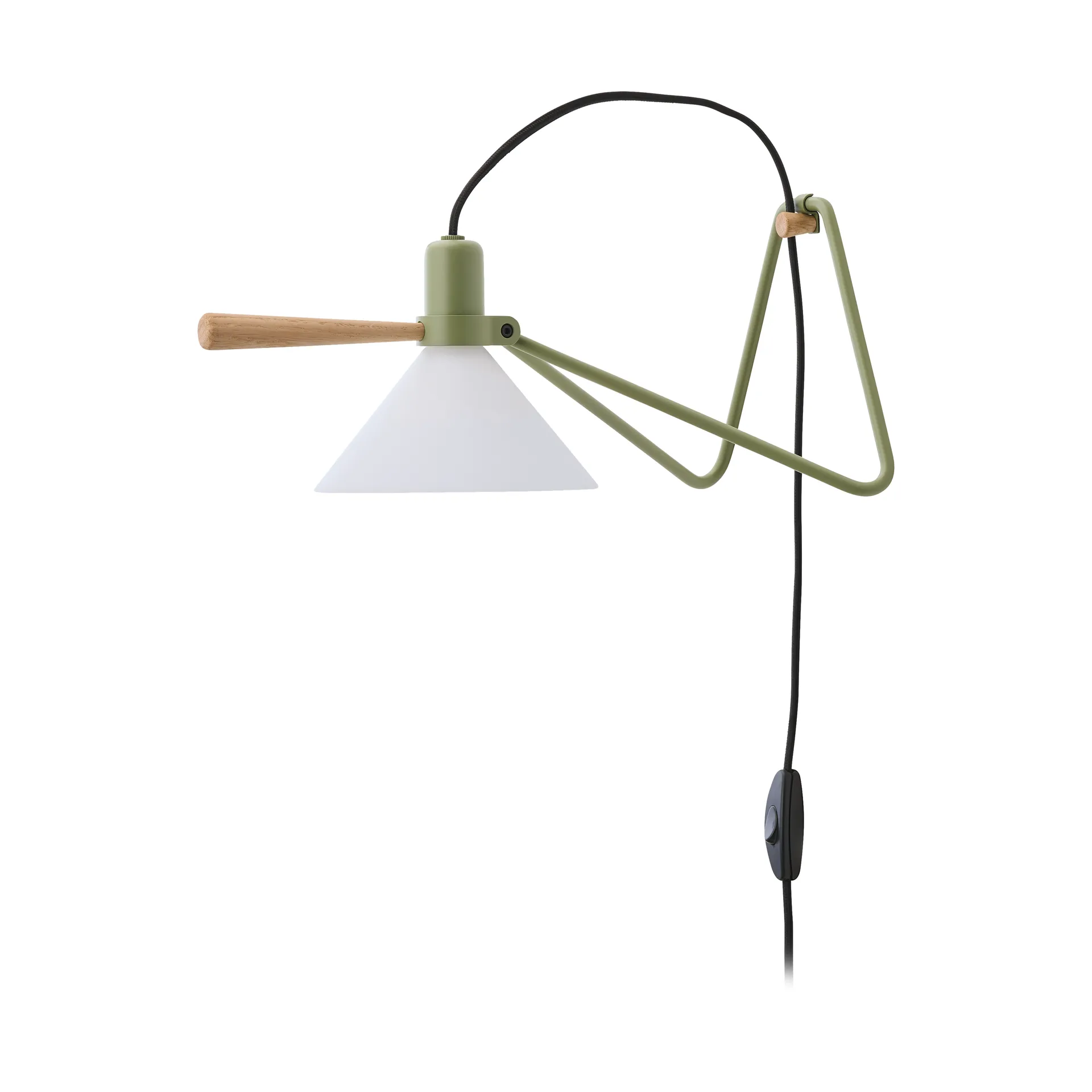 Spot vegg/bordlampe, Olive green-oak Le Klint