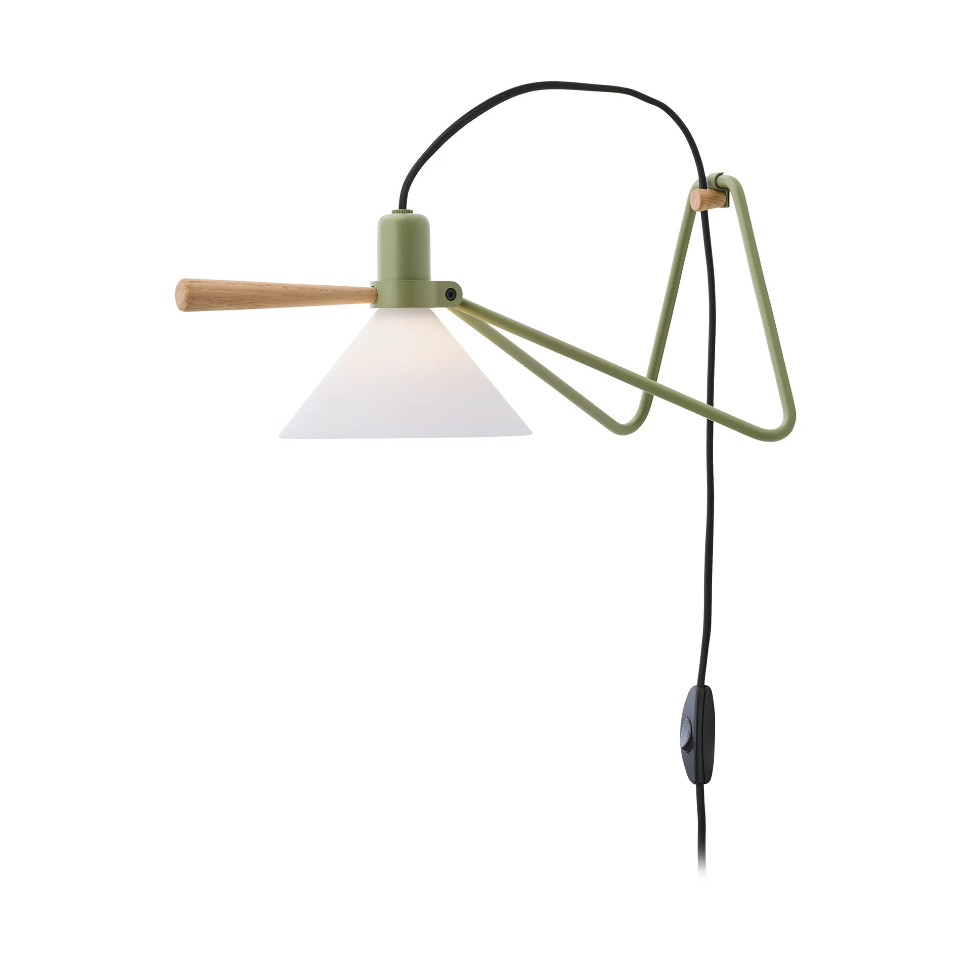 Spot vegg/bordlampe, Olive green-oak Le Klint
