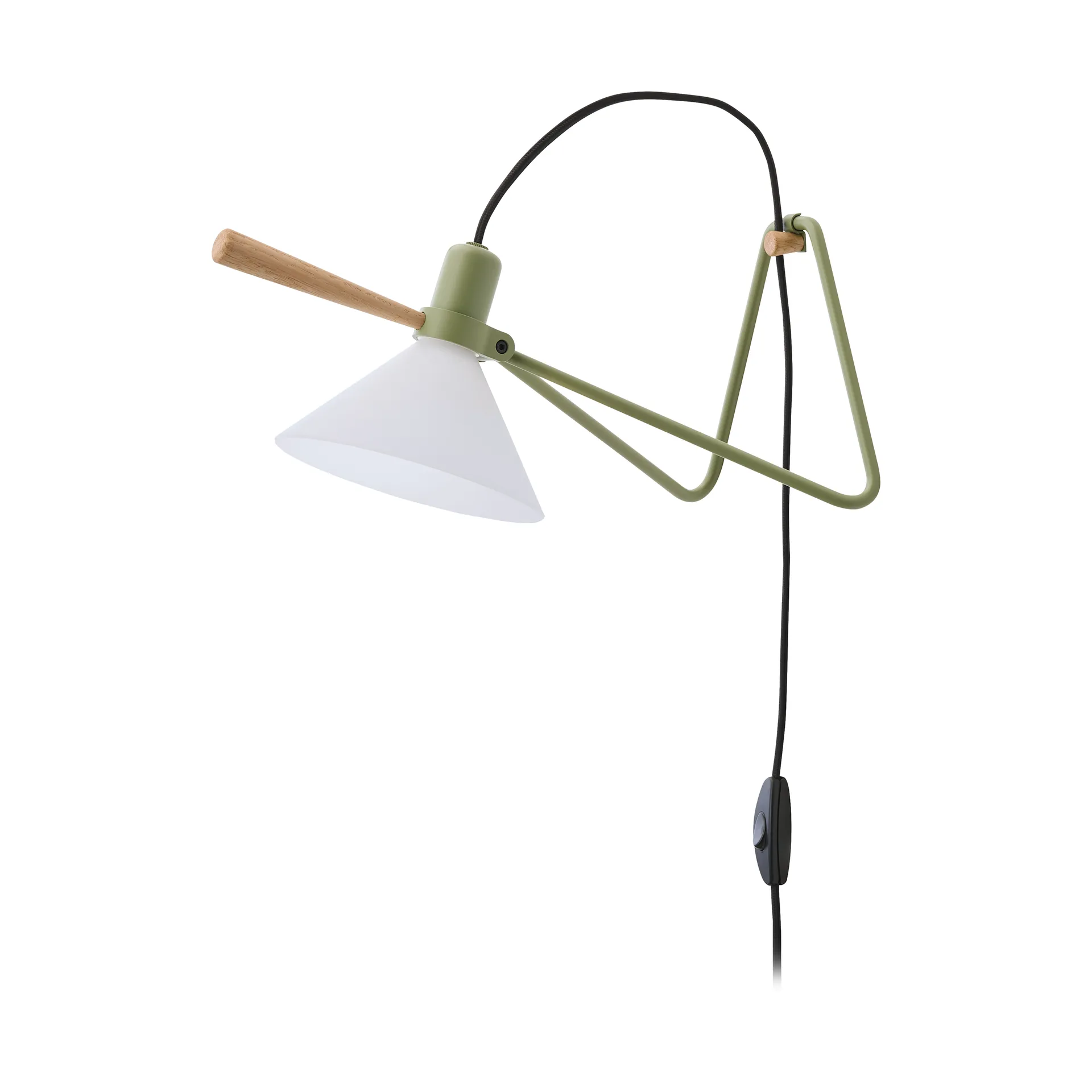 Spot vegg/bordlampe, Olive green-oak Le Klint