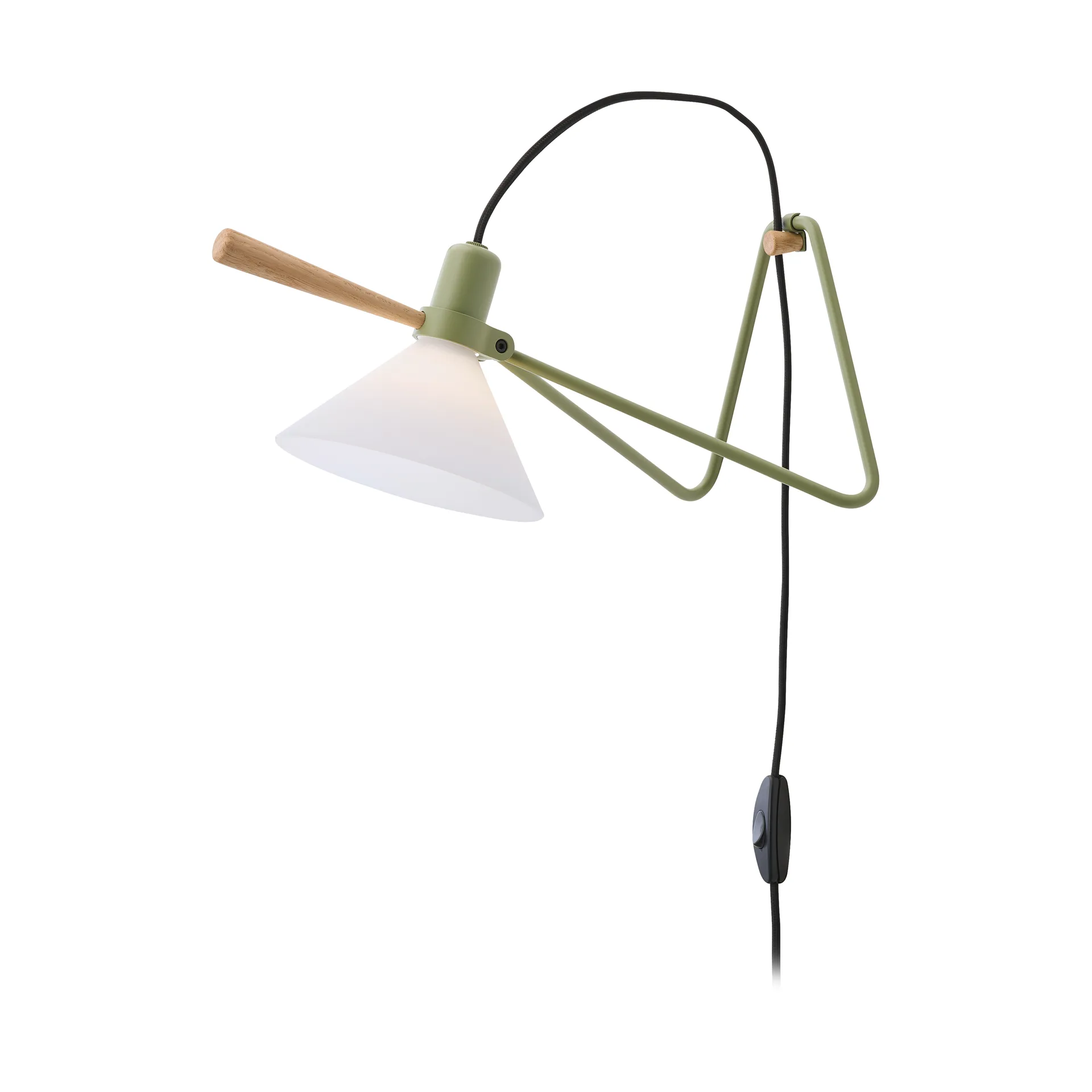 Spot vegg/bordlampe, Olive green-oak Le Klint