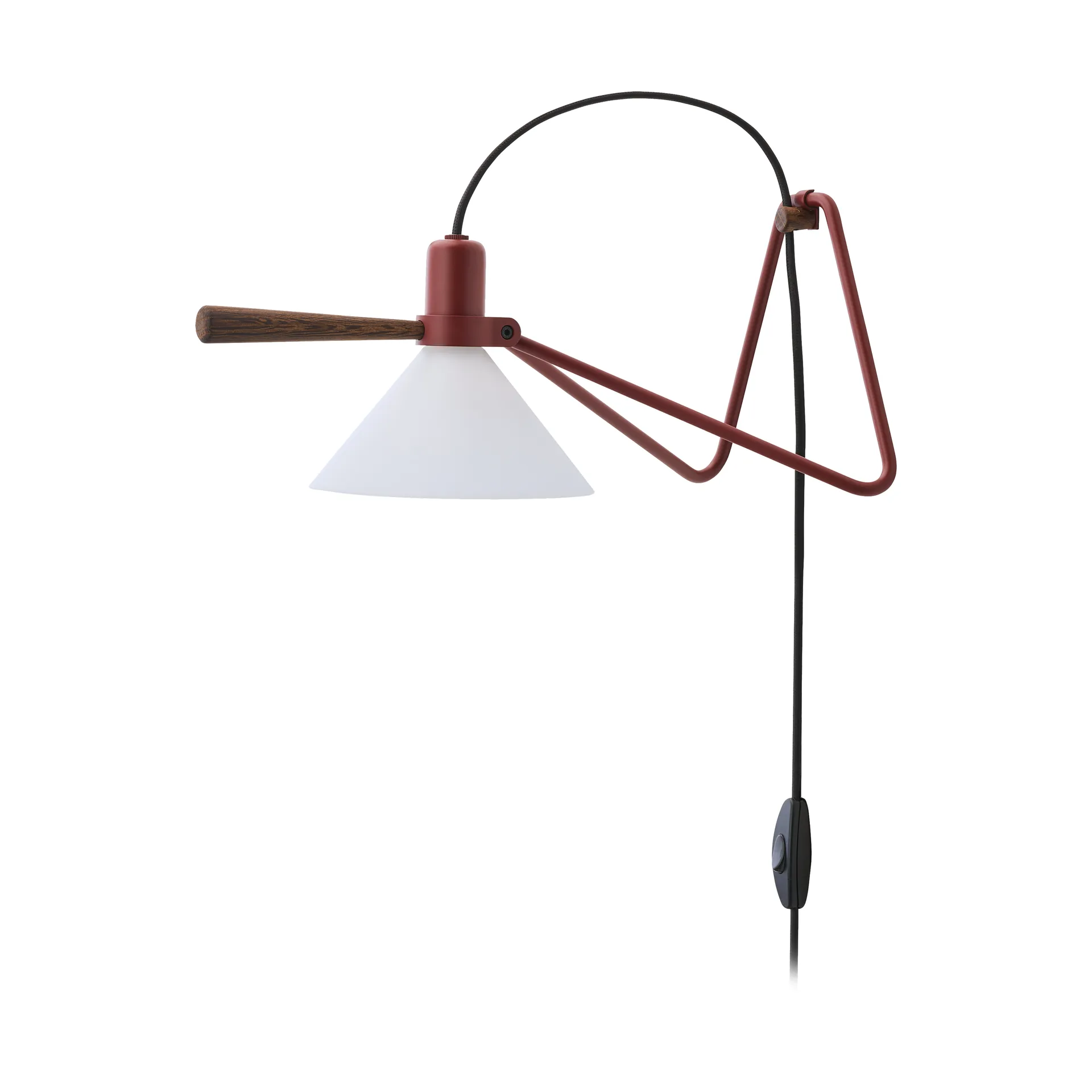 Spot vegg/bordlampe, Oxide red-røkt eik Le Klint