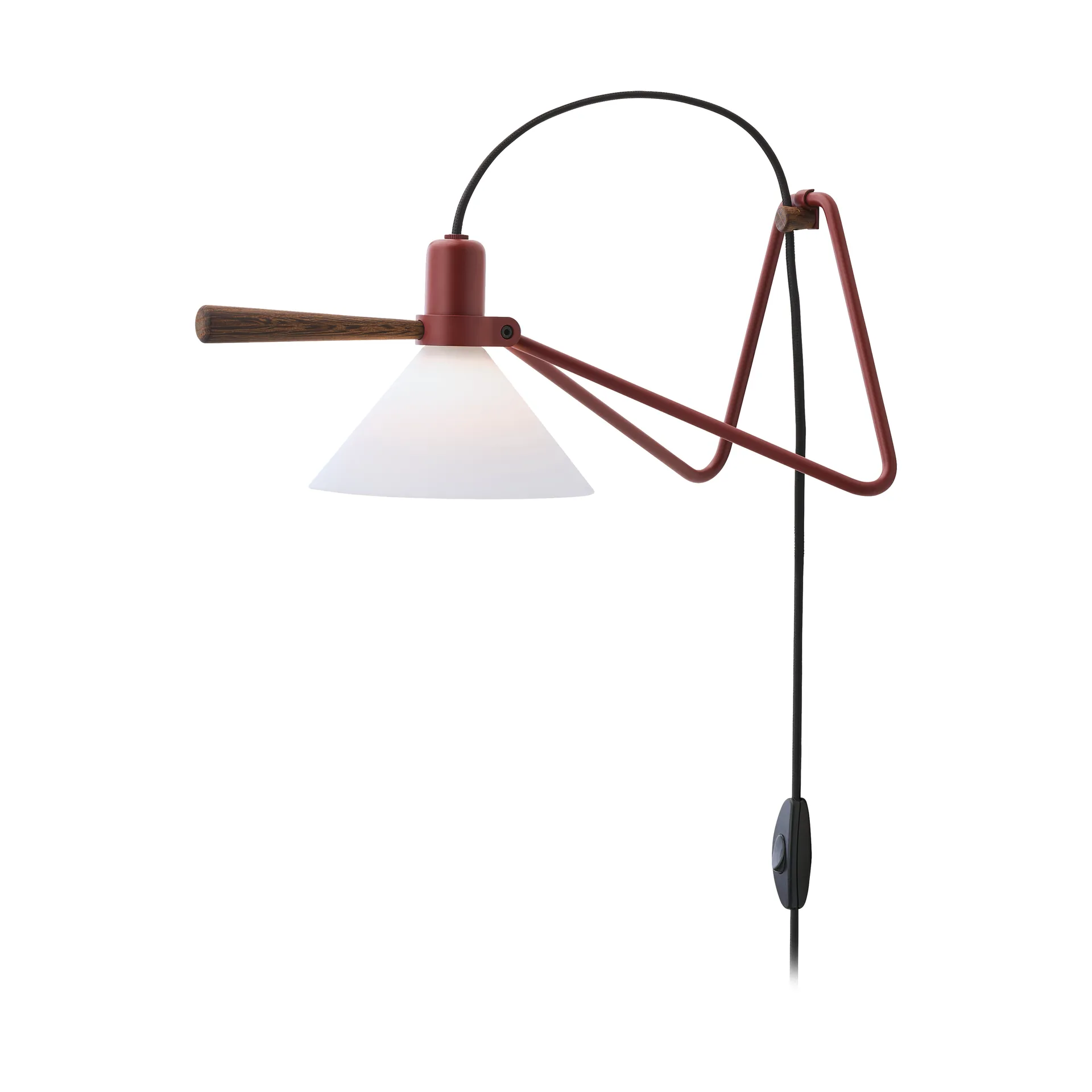 Spot vegg/bordlampe, Oxide red-røkt eik Le Klint