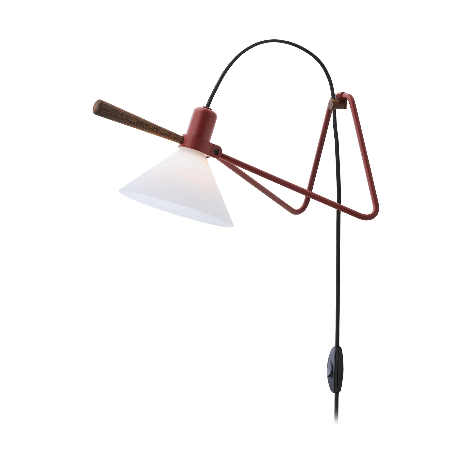 Spot vegg/bordlampe, Oxide red-røkt eik Le Klint