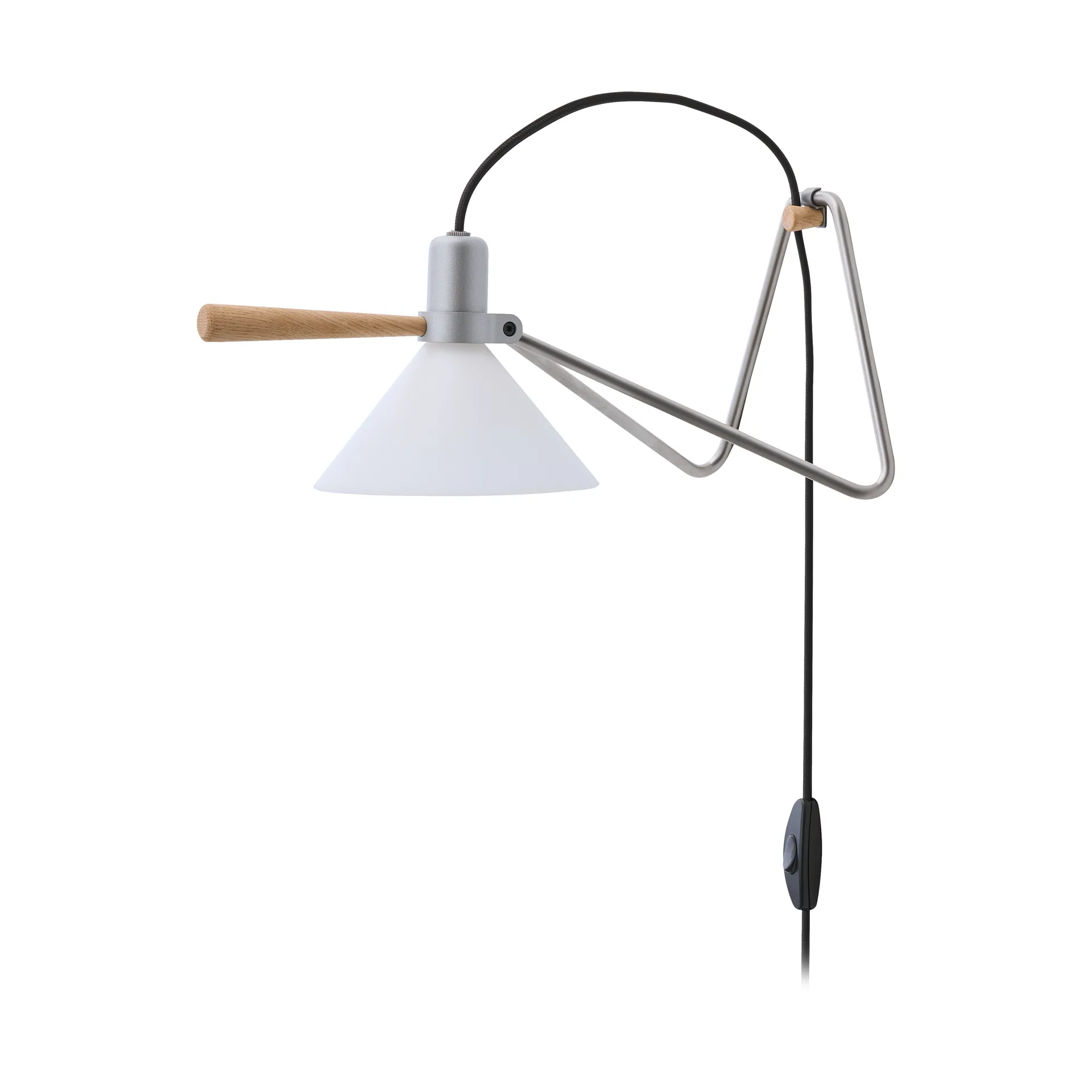 Spot vegg/bordlampe, Steel silver-eik Le Klint