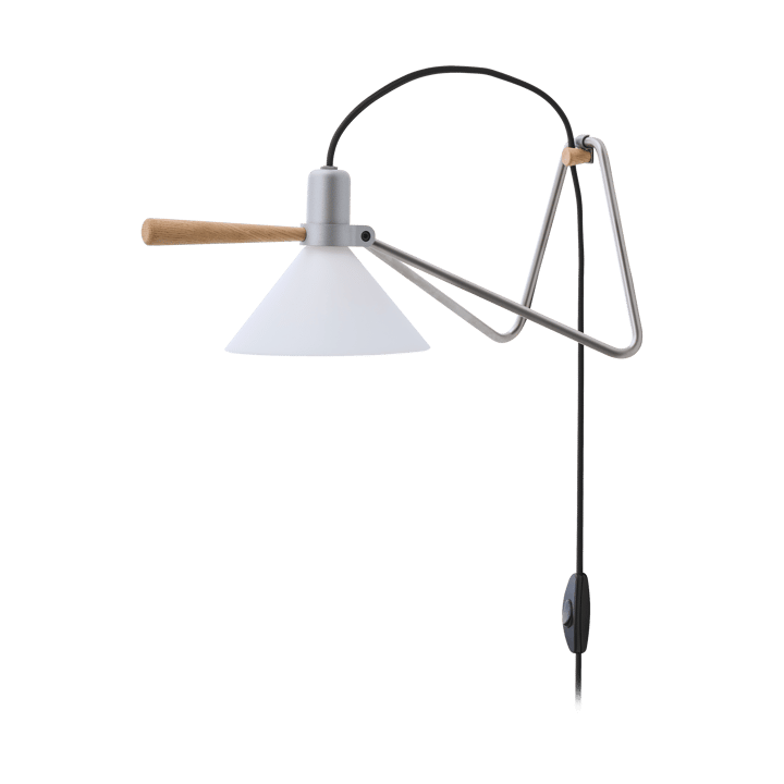 Spot vegg/bordlampe, Steel silver-eik Le Klint