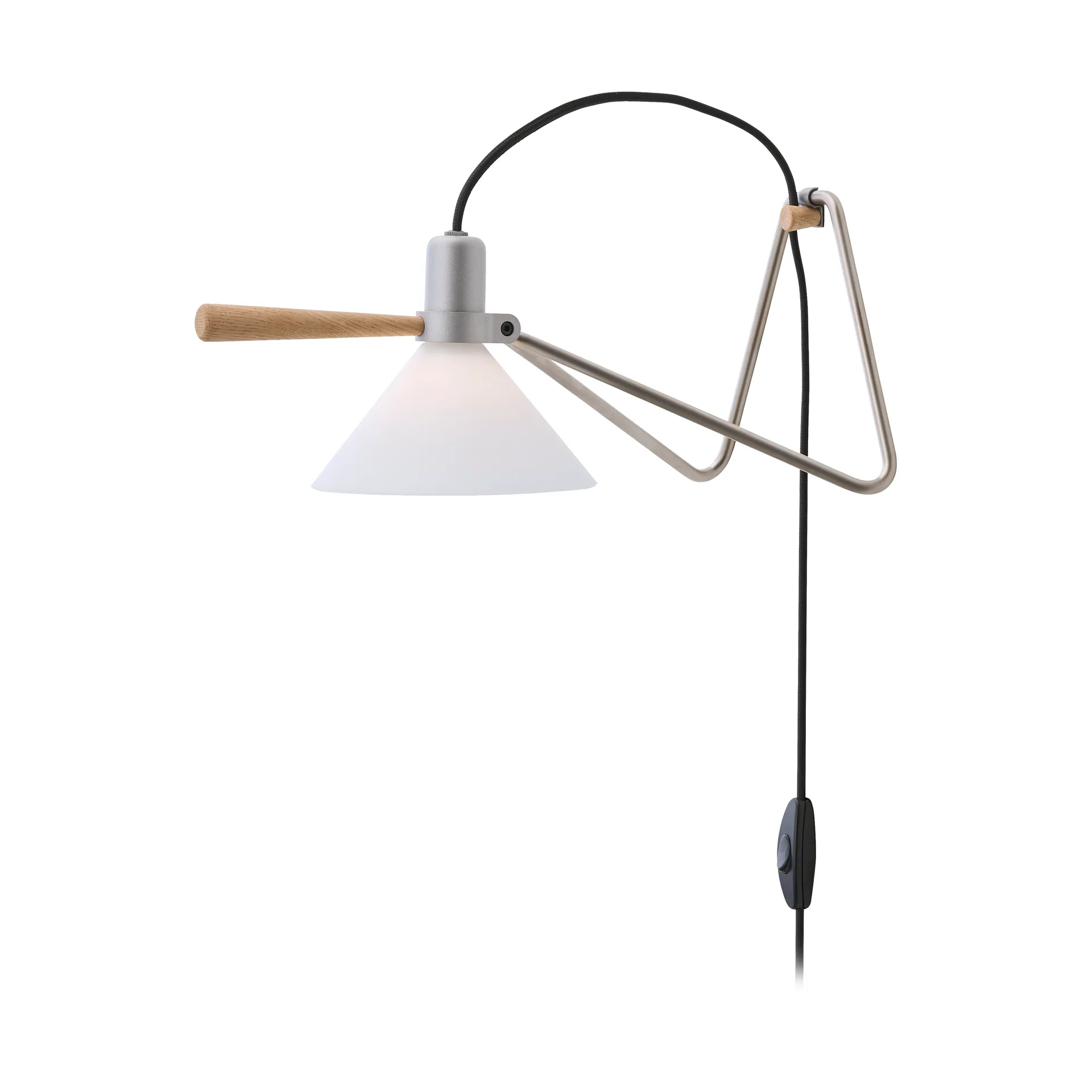 Spot vegg/bordlampe, Steel silver-eik Le Klint