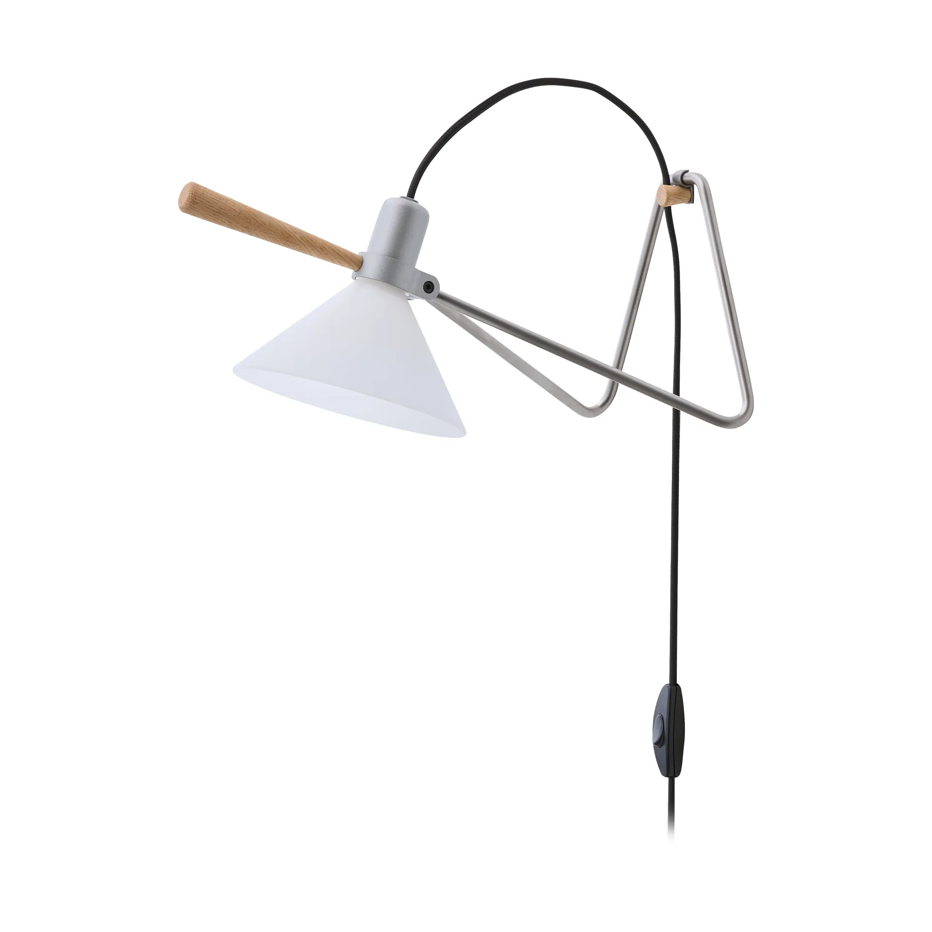 Spot vegg/bordlampe, Steel silver-eik Le Klint