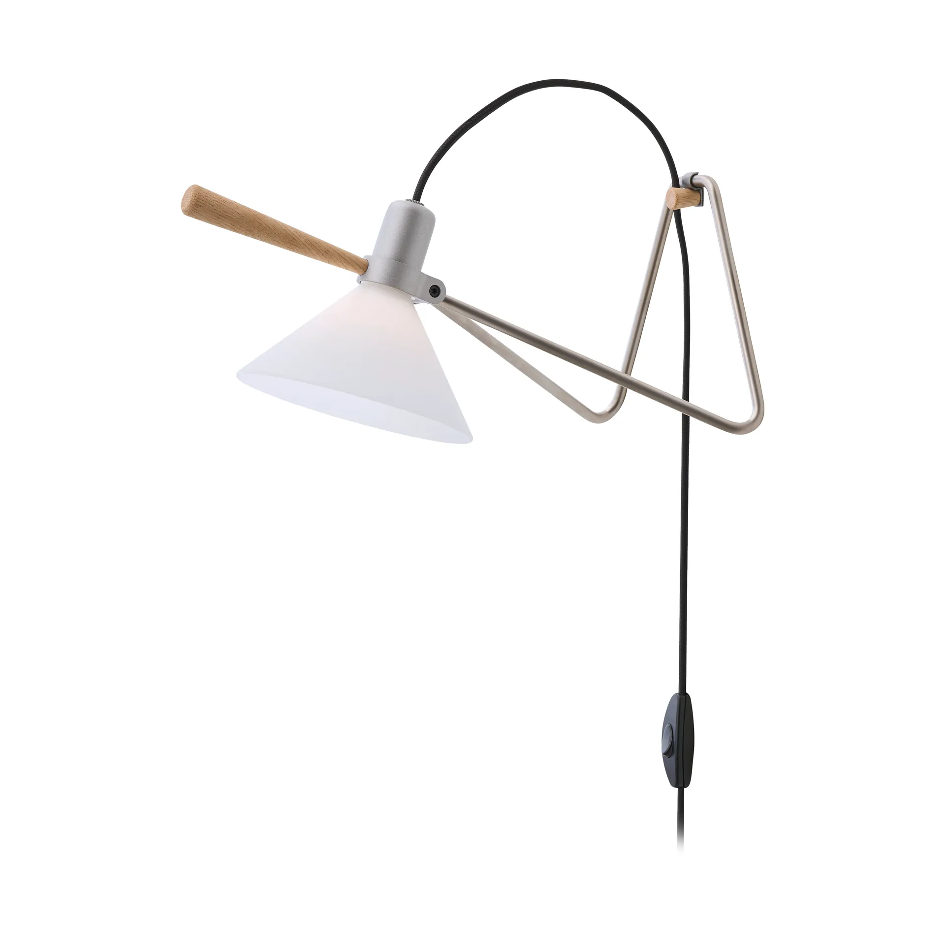 Spot vegg/bordlampe, Steel silver-eik Le Klint