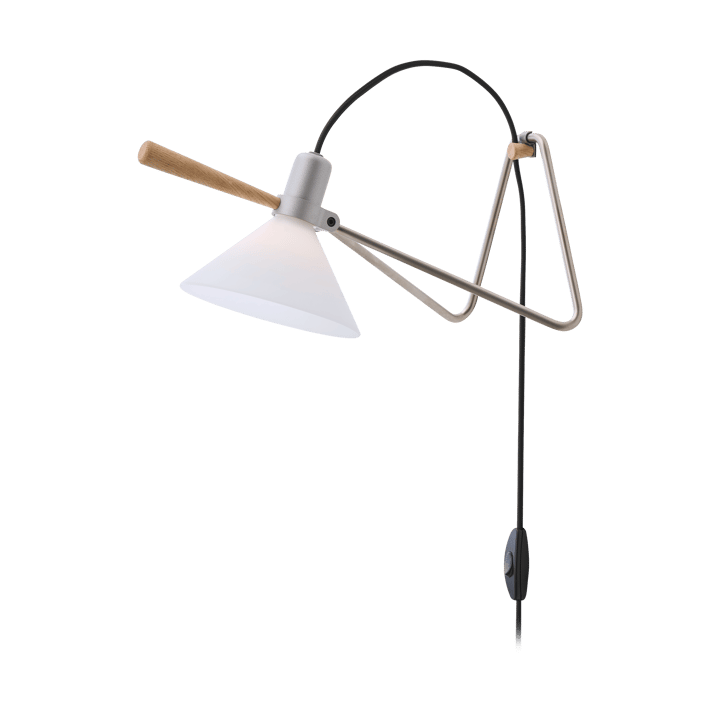 Spot vegg/bordlampe, Steel silver-eik Le Klint