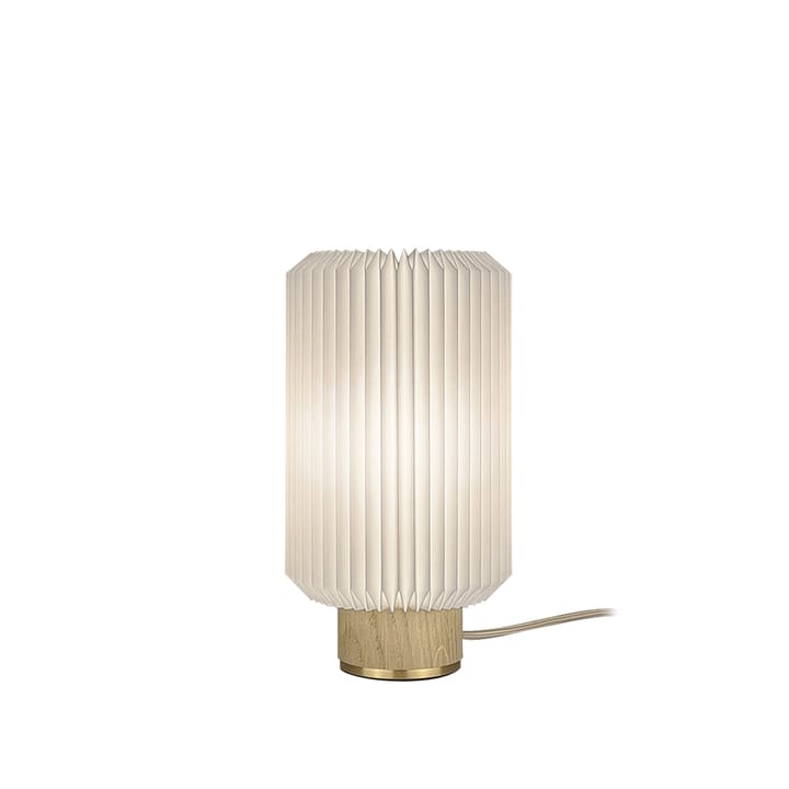 Sylinder 382 bordlampe - hvit, small, lampefot lys eik - Le Klint
