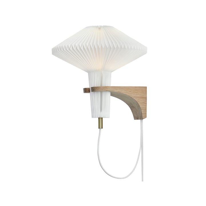The Mushroom vegglampe - hvit, LED, veggfeste i eik - Le Klint