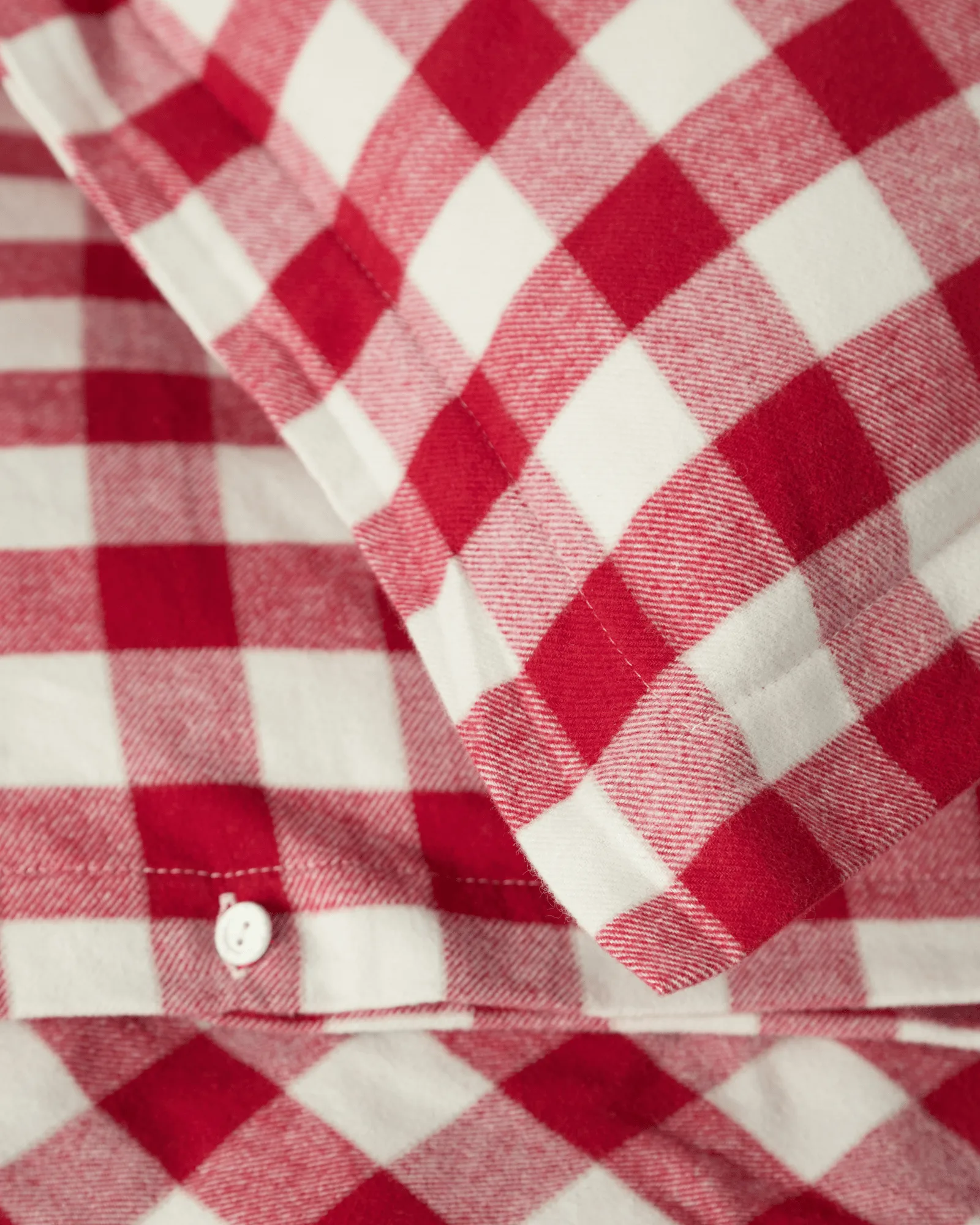 Checked Cotton Flannel sengesett, Red-light beige, 2 stk 50x60 cm/220x220 cm Lexington