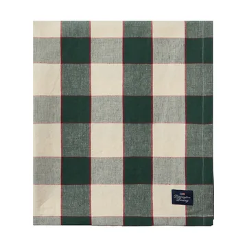 Checked Cotton Linen duk 150 x 250 cm - Green-light beige-red - Lexington