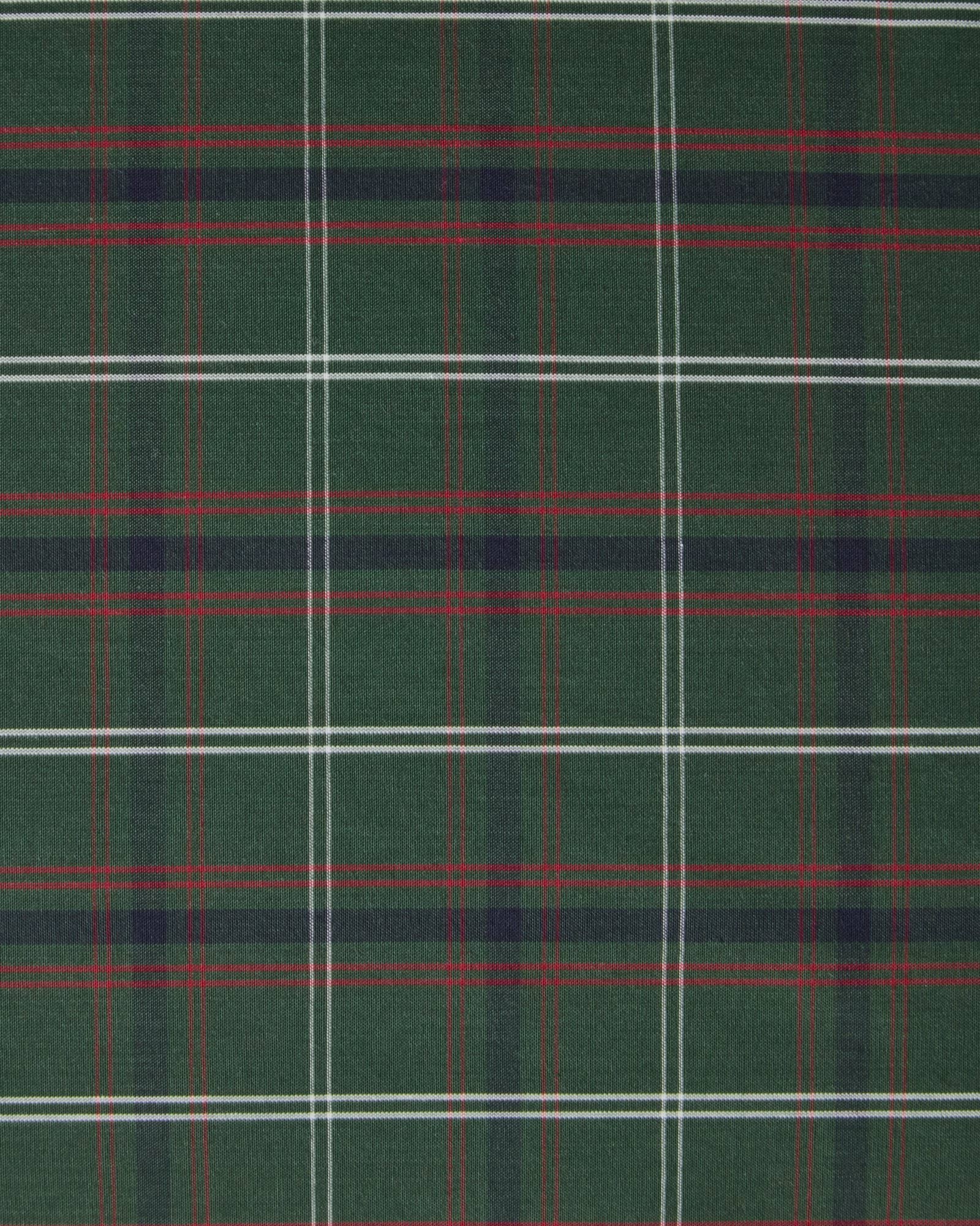Checked cotton percale putetrekk, Green-navy, 50x90 cm Lexington