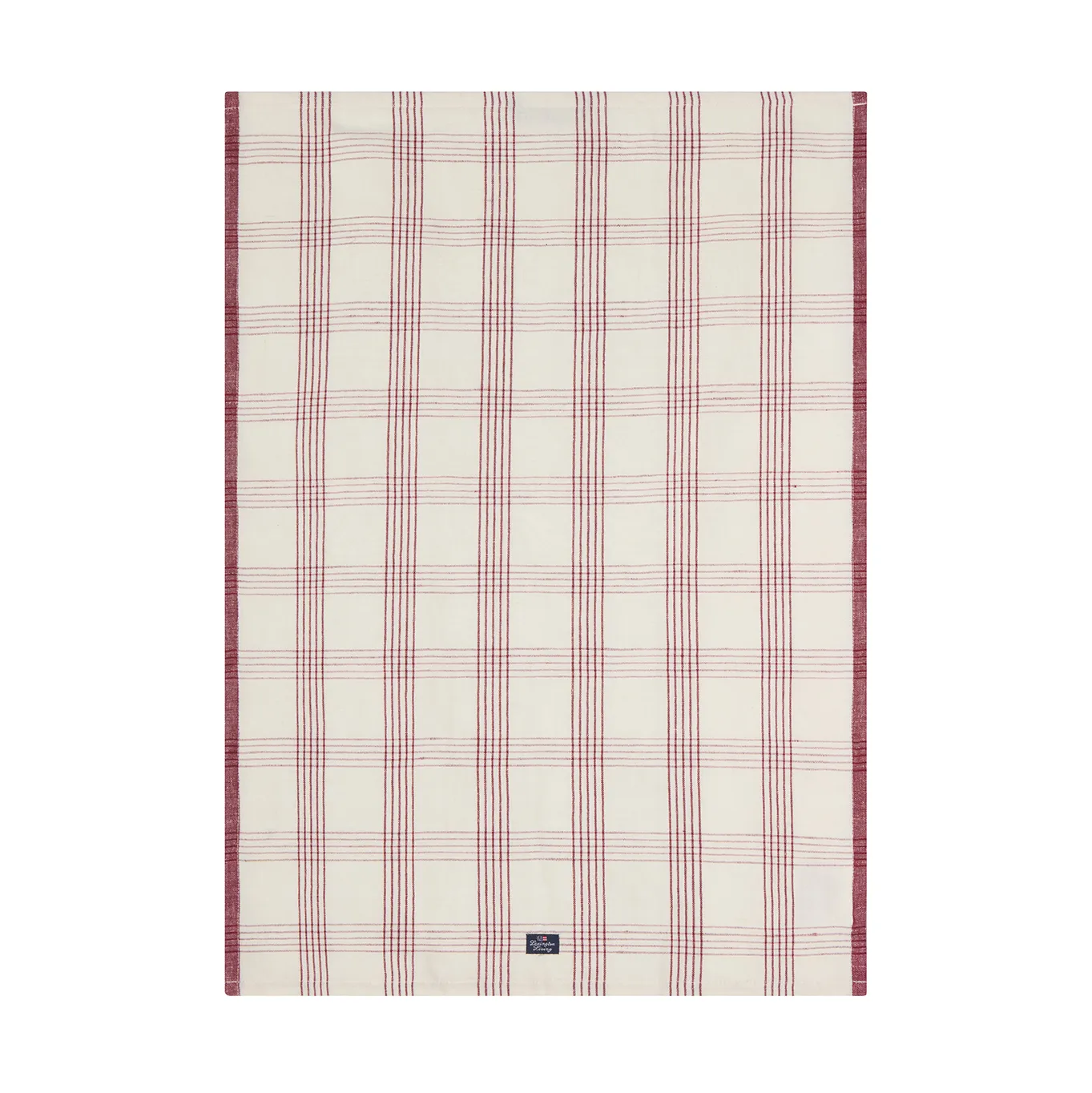 Checked lin/bomull kjøkkenhåndkle 50x70 cm, White-red Lexington