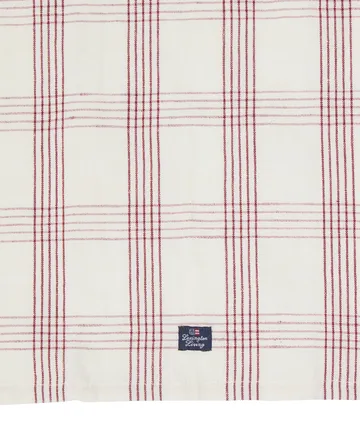 Checked lin/bomull kjøkkenhåndkle 50x70 cm - White-red - Lexington