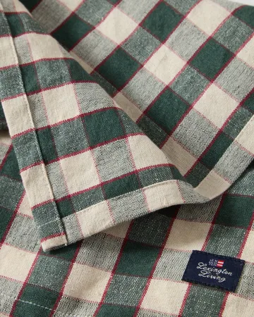Checked Linen/Cotton stoffserviett 50x50 cm - Green-light beige-red - Lexington