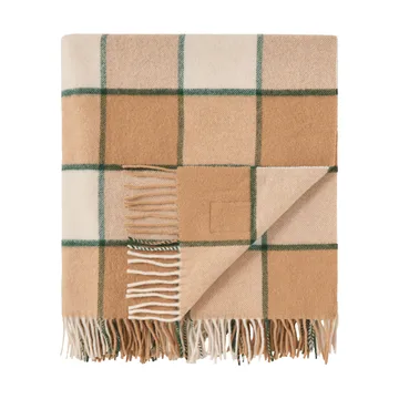 Checked Recycled Wool pledd 130 x 170 cm - Beige-Light beige-green - Lexington