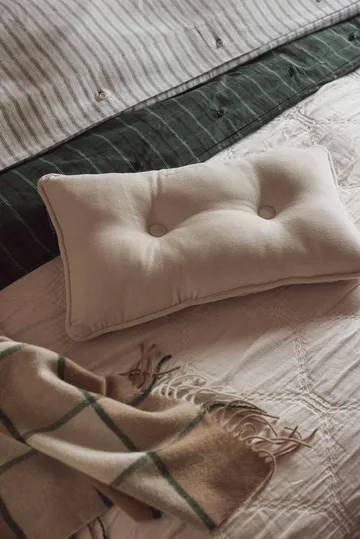 Checked Recycled Wool pledd 130 x 170 cm - Beige-Light beige-green - Lexington