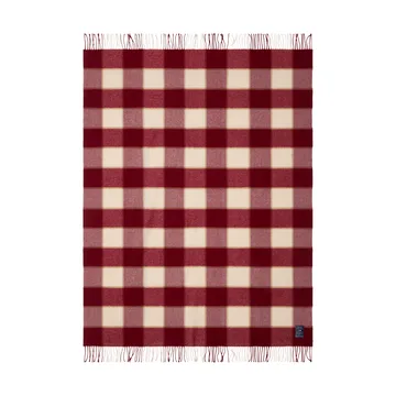 Checked Recycled Wool pledd 130 x 170 cm - Red-Light beige-beige - Lexington