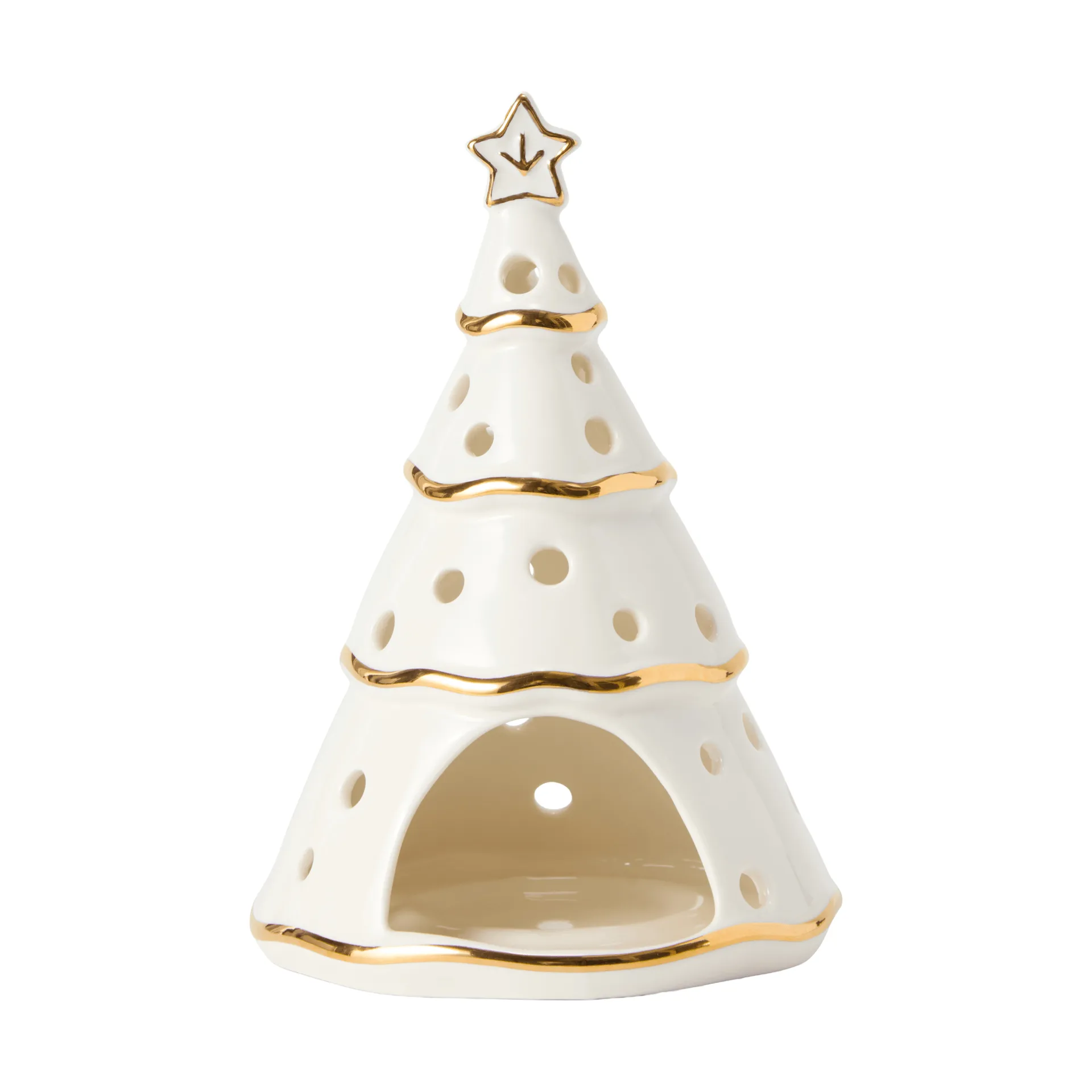 Christmas Tree lyslykt, White-gold, 16,5 cm Lexington