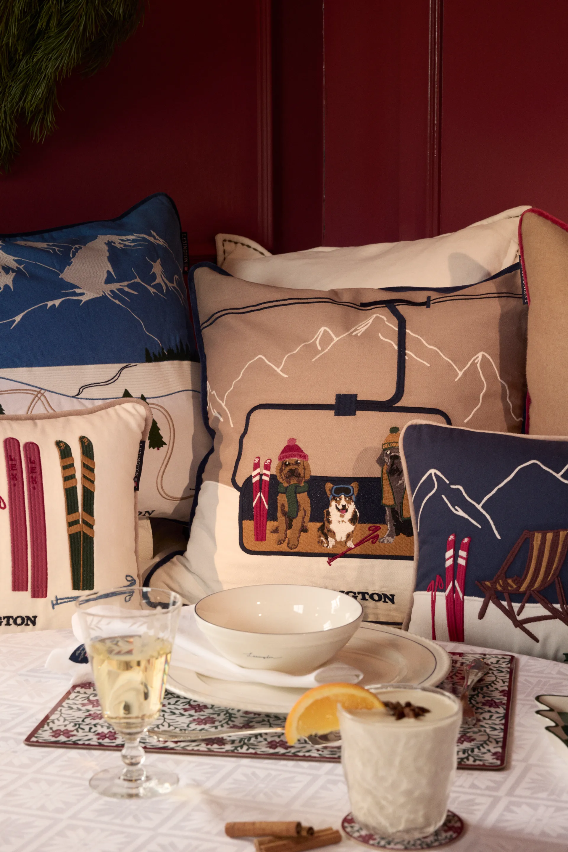 Down hill eko. bomull twill putetrekk 50x50 cm, Blue-White Lexington