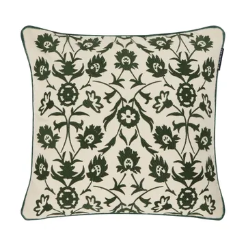 Flower Embroidered Wool Mix putetrekk 50x50 - Light beige-green - Lexington