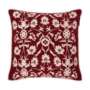 Flower Embroidered Wool Mix putetrekk 50x50 - Red-Light beige - Lexington