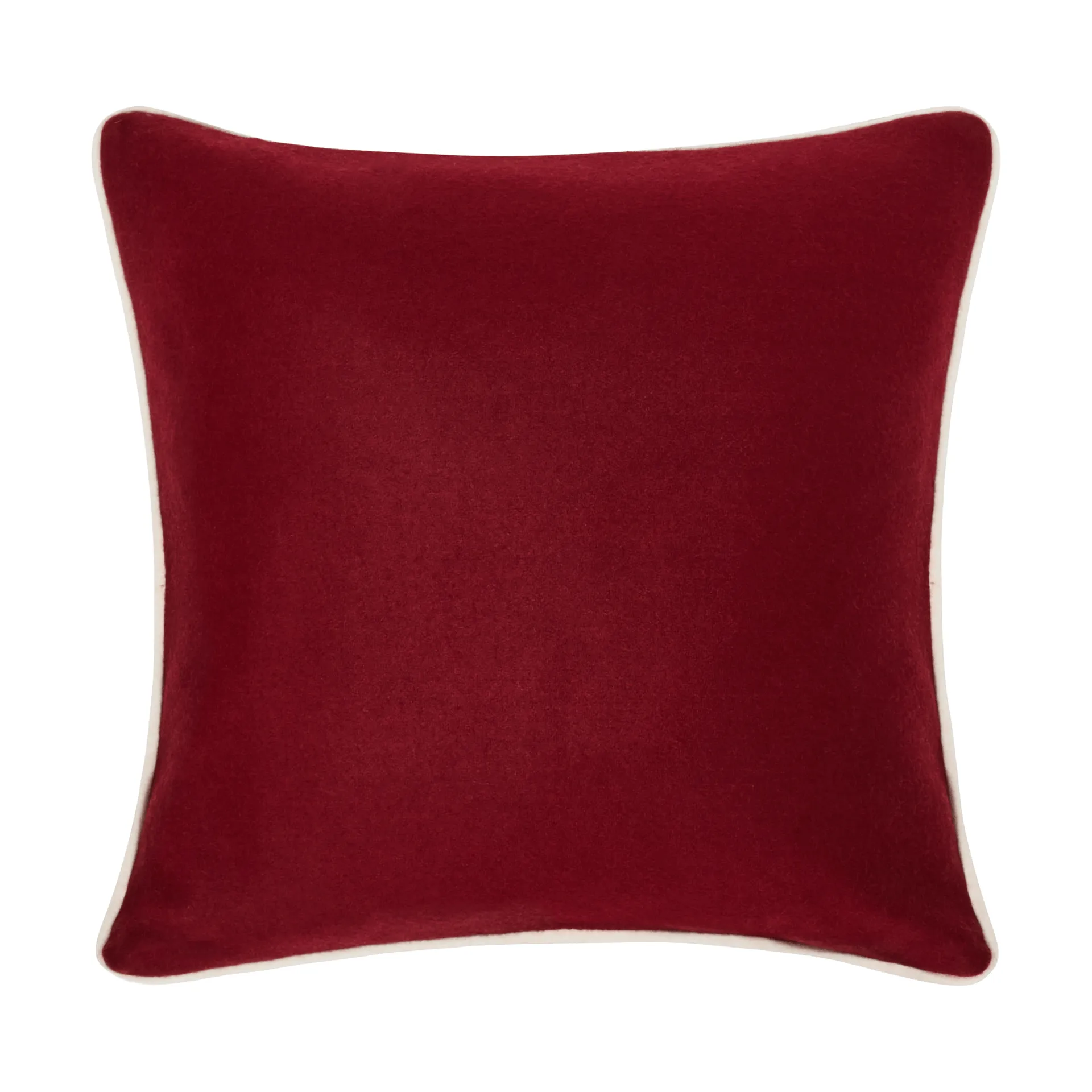 Flower Embroidered Wool Mix putetrekk 50x50, Red-Light beige Lexington