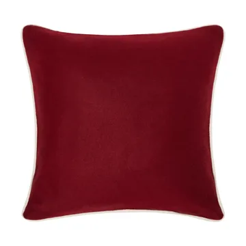 Flower Embroidered Wool Mix putetrekk 50x50 - Red-Light beige - Lexington