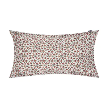 Flower printed cotton sateen putetrekk 50x90 cm - White-red-green-beige - Lexington