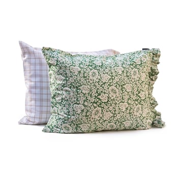 Green Floral Printed Cotton Sateen sengesett - 50x60 cm, 220x220 cm - Lexington