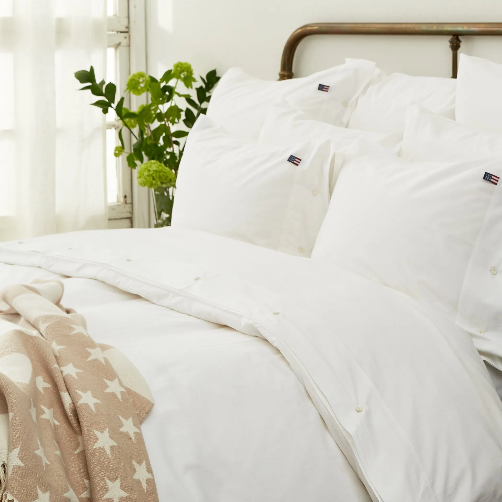 Icons Poplin dynetrekk 220x220 cm, White Lexington