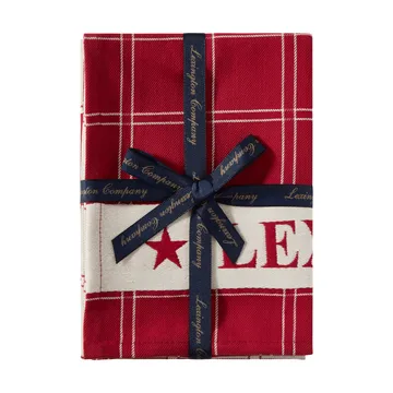 Jacquardvevd bomull kjøkkenhåndkle - Red-white, 50x70 cm - Lexington